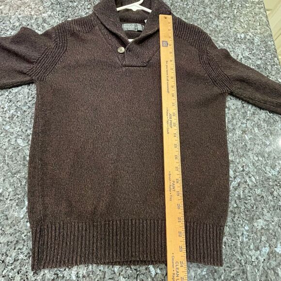 Oscar de la Renta Men’s Shawl Collar Knit Sweater Size S Brown - Picture 5 of 7